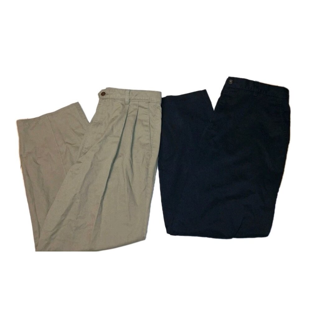 Dockers Mens Beige Black Pants Size 34x30 Dress Pants  LOT OF TWO